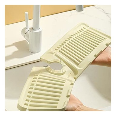 PACK2 ORGANIZADOR DE DRENAJE DE SILICONA CON RAYAS BEIGE PARA CASA - 3