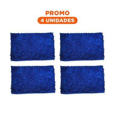 PACK4 PROTECTOR RECTANGULAR DECORATIVO MICROFIBRA 40X60CM AZUL PARA CASA Y+REGALO STICKER - 1