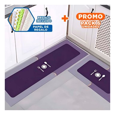 PACK6 SOLUCION ANTIDESLIZANTE DE PISO PARA COCINA Y HOGAR MORADO Y+PAPEL REGALO - 1