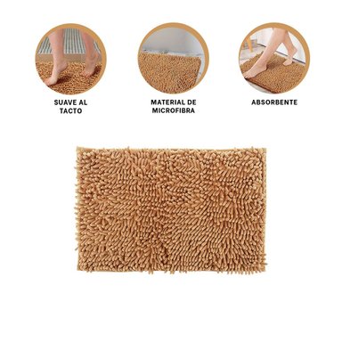 TAPETE RECTANGULAR DECORATIVO DE MICROFIBRA 40X60CM MOSTAZA PARA HOGAR - 3