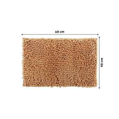 TAPETE RECTANGULAR DECORATIVO DE MICROFIBRA 40X60CM MOSTAZA PARA HOGAR - 4