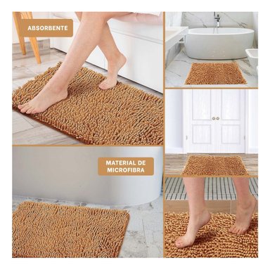 TAPETE RECTANGULAR DECORATIVO DE MICROFIBRA 40X60CM MOSTAZA PARA HOGAR - 5