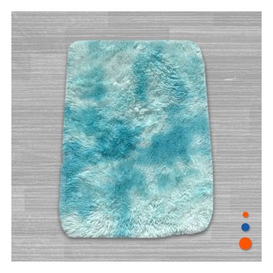 PACK4 ALFOMBRA DE PELUCHE RECTANGULAR DIMENSIONES 40X60CM EN CELESTE Y BLANCO - 3