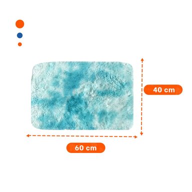 PACK4 ALFOMBRA DE PELUCHE RECTANGULAR DIMENSIONES 40X60CM EN CELESTE Y BLANCO - 4