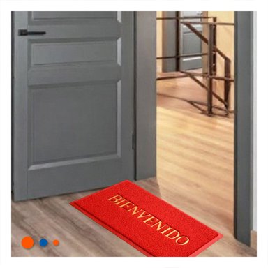 PACK4 TAPIZ RECTANGULAR BIENVENIDO ROJO PARA ENTRADA Y ACCESO PRINCIPAL Y+REGALO STICKER - 5