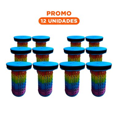 PACK12 PLATAFORMA DE ASIENTO PLEGABLE COMPACTA AZUL MULTICOLOR Y+REGALO STICKER - 1