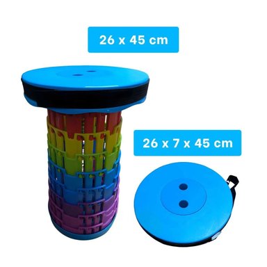 PACK12 PLATAFORMA DE ASIENTO PLEGABLE COMPACTA AZUL MULTICOLOR Y+REGALO STICKER - 4