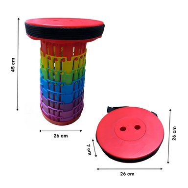PACK2 TABURETE PLEGABLE QUE OFRECE APOYO FIRME CON 3 SEGUROS ROJO MULTICOLOR - 4