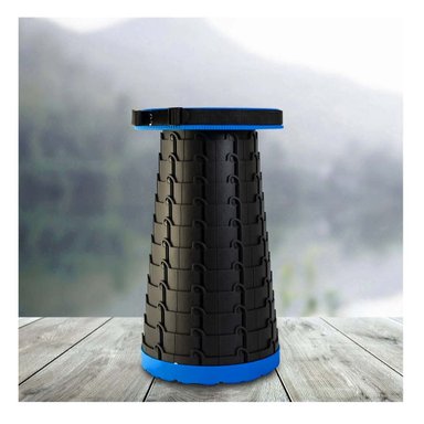 BUTACA RESISTENTE 3 SEGUROS PORTATIL TAPA AZUL CENTRO NEGRO PARA JARDIN Y+REGALO STICKER - 5