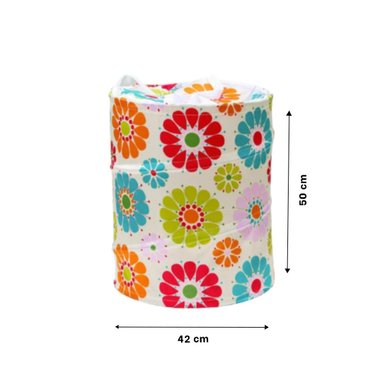 DEPOSITO QUE PROTEGE ROPA DE POLVO CON FLORES DE COLORES 50X42CM BLANCO Y+LIGAS REGALO - 4