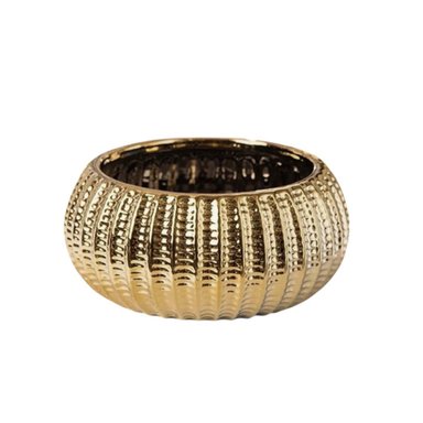 JARDINERA MINIMALISTA CERAMICA DORADO 17.5X22X11.5CM Y+REGALO STICKER - 3