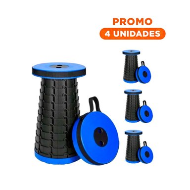 PACK4 SILLA ELEGANTE 3 SEGUROS PORTATIL TAPA AZUL CENTRO NEGRO PARA TERRAZA Y+REGALO STICKER - 1