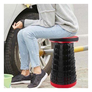 SILLA MOVIL 3 SEGUROS PORTATILES TAPA ROJO CENTRO NEGRO PARA TERRAZA Y PATIO COMODA Y+POST IT - 2