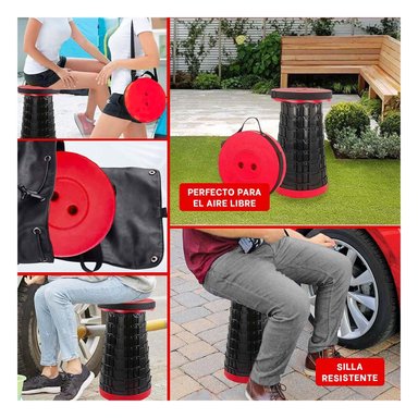 SILLA MOVIL 3 SEGUROS PORTATILES TAPA ROJO CENTRO NEGRO PARA TERRAZA Y PATIO COMODA Y+POST IT - 5
