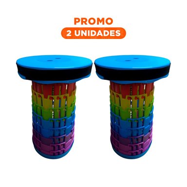PACK2 REPOSERA PLEGABLE PRACTICA PARA LLEVAR A TODO LUGAR AZUL MULTICOLOR - 1