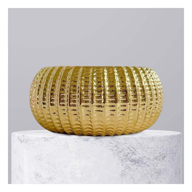 PACK6 MACETA MODERNA CERAMICA DORADO 17.5X22X11.5CM - 3