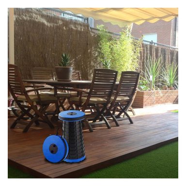 SILLA ERGONOMICA 3 SEGUROS PORTATIL TAPA AZUL CENTRO NEGRO PARA OFICINA Y CASA - 1