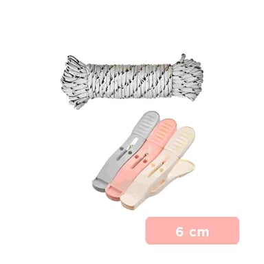PACK2 BROCHES DE ROPA MULTICOLOR EN TRES TONOS CON CUERDA PARA CASA Y+PAPEL REGALO - 4