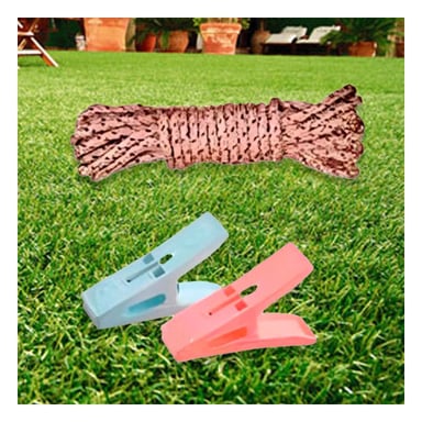 PACK2 GANCHOS CUADRADOS PARA ROPA MULTICOLOR CON CUERDA PARA SECADO DE PRENDAS EN CASA - 3