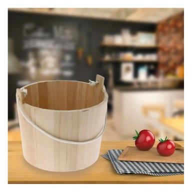 CANASTA DECORATIVA DE MADERA CON AGARRADERA DE CUERDA PARA USO DIARIO EN CASA Y+PAPEL REGALO - 2