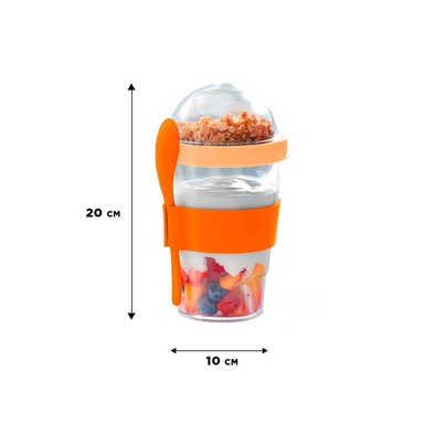 PACK2 VASO ANARANJADO DE 350 ML PARA COLACION MATUTINA CON PRACTICA CUCHARA Y+PAPEL REGALO - 4