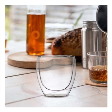 PACK2 TAZA 100 ML EN BOROSILICATO DOBLE CAPA PARA ESPRESSO COLOR TRANSPARENTE - 2