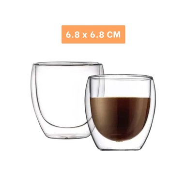 PACK2 TAZA 100 ML EN BOROSILICATO DOBLE CAPA PARA ESPRESSO COLOR TRANSPARENTE - 4