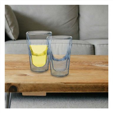 PACK2 VASO 260ML TRANSPARENTE CON ESTRUCTURA DOBLE CAPA DE VIDRIO BOROSILICATO - 5