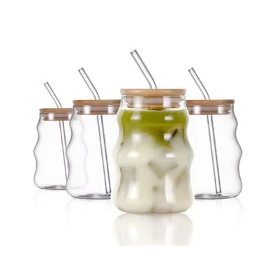 RECIPIENTE DE VIDRIO 500ML CON TAPA Y SORBETE TRANSPARENTE PARA USO DIARIO Y+REGALO STICKER - 3