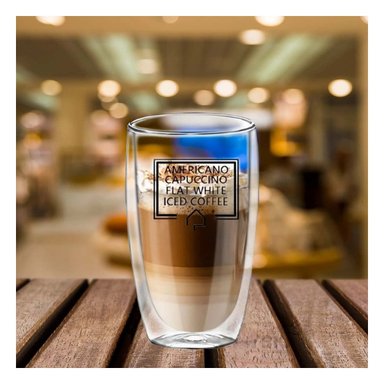 PACK6 COPA CON VIDRIO DOBLE CAPA EN COLOR TRANSPARENTE 450 ML PARA FRAPPUCCINO - 2