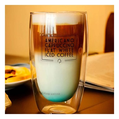 PACK6 COPA CON VIDRIO DOBLE CAPA EN COLOR TRANSPARENTE 450 ML PARA FRAPPUCCINO - 3