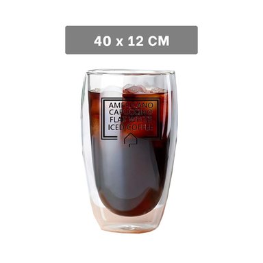 PACK6 COPA CON VIDRIO DOBLE CAPA EN COLOR TRANSPARENTE 450 ML PARA FRAPPUCCINO - 4
