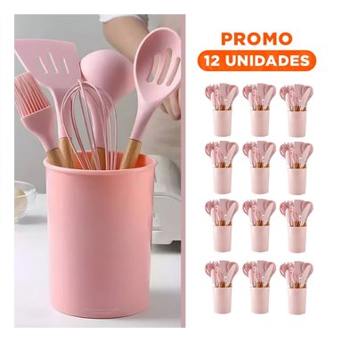 PACK12 COLECCION ORGANIZADA 12PZCOLOR ROSADO EN SILICONA Y+REGALO STICKER - 1