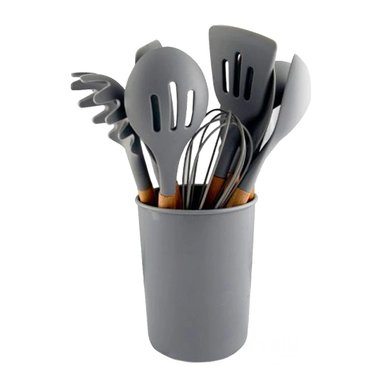 PACK2 SET DOMESTICO DE 12 PIEZAS COLOR GRIS FABRICADO EN SILICONA PARA USO Y+REGALO STICKER - 2