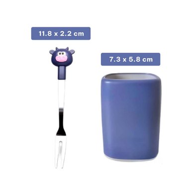 PACK6 CUBIERTO MINI CON TORO EN ACERO INOXIDABLE COLOR MORADO Y+PAPEL REGALO - 4