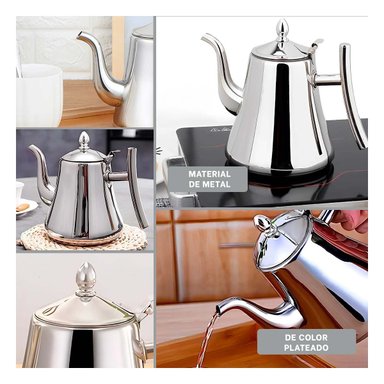 PACK2 EXTRACTOR CAFETERA DE 2,0L CON FILTRO PLATEADO MODERNO Y ELEGANTE Y+PAPEL REGALO - 3