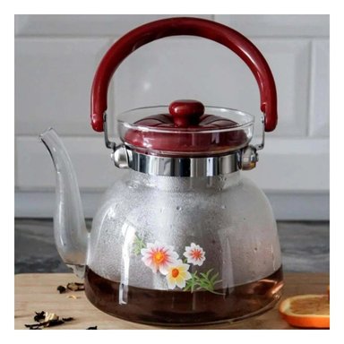 PACK4 JARRA TRANSPARENTE PARA TEA Y COFFEE 850ML CON TAPA GUINDA EN HOGAR Y+PAPEL REGALO - 2