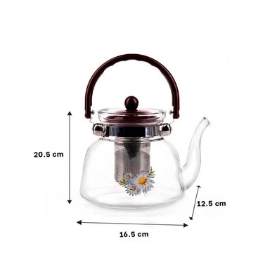 PACK4 JARRA TRANSPARENTE PARA TEA Y COFFEE 850ML CON TAPA GUINDA EN HOGAR Y+PAPEL REGALO - 4