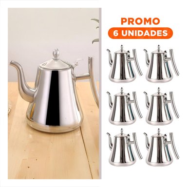 PACK6 INFUSOR CAFETERA DE 2,0L CON FILTRO PLATEADO DURADERA Y FUNCIONAL PARA CASA - 1