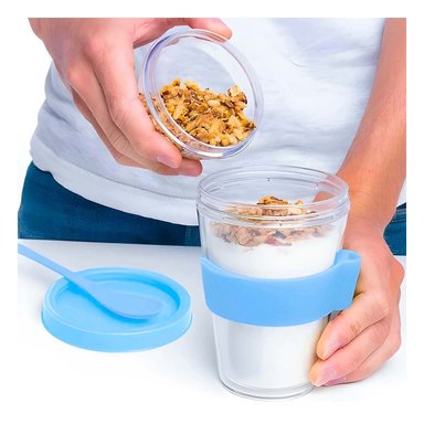 PACK6 CONTENEDOR CON 350 ML CELESTE PARA DESAYUNO DIARIO ORGANIZADO Y+REGALO STICKER - 5