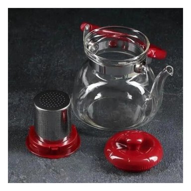 PACK2 JARRA TRANSPARENTE 600ML CON DETALLE GUINDA PARA ORGANIZACION EN COCINA Y+PAPEL REGALO - 2