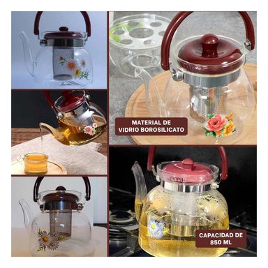 PACK4 RECIPIENTE 850ML DE VIDRIO TRANSPARENTE CON TAPA GUINDA EN USO CONTINUO Y+REGALO STICKER - 2