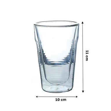 PACK6 JARRO DE VIDRIO BOROSILICATO EN TRANSPARENTE 260ML ESTILO DOBLE CAPA - 4
