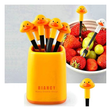 PACK12 UTENSILIO MINI DE ACERO INOXIDABLE METALICO CON PATO EN COLOR AMARILLO Y+PAPEL REGALO - 3