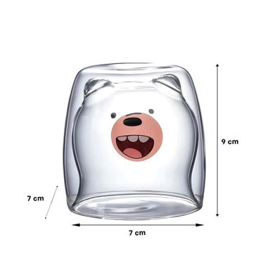 PACK6 VASO DOBLE CAPA EN VIDRIO BOROSILICATO CON ACABADO TRANSPARENTE Y+PAPEL REGALO - 4