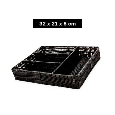 PACK4 SEPARADOR NEGRO PARA ORGANIZAR CUBIERTOS EN COCINA Y+PAPEL REGALO - 4