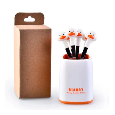 PACK12 UTENSILIO MINI METALICO EN ACERO INOXIDABLE CON PATO COLOR BLANCO Y+REGALO STICKER - 2