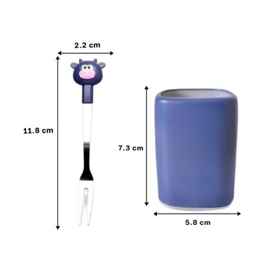 PACK6 CUBIERTO MINI EN METAL CON TORO DE ACERO INOXIDABLE COLOR MORADO - 4
