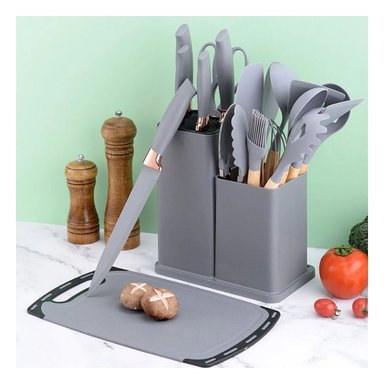 PACK6 EQUIPO PLOMO INTEGRA 18 PIEZAS EN COCINA MODERNA INOXIDABLE - 3