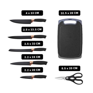 PACK2 SET 18 PIEZAS COCINA PROFESIONAL FABRICADAS EN ACERO INOXIDABLE NEGRO Y+PAPEL REGALO - 4